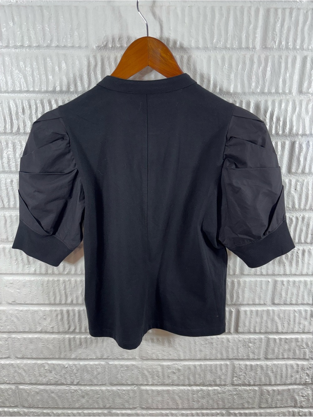 Frame The Frankie Puff Sleeve Short Sleeve Henley Top XS - Picture 4 of 5